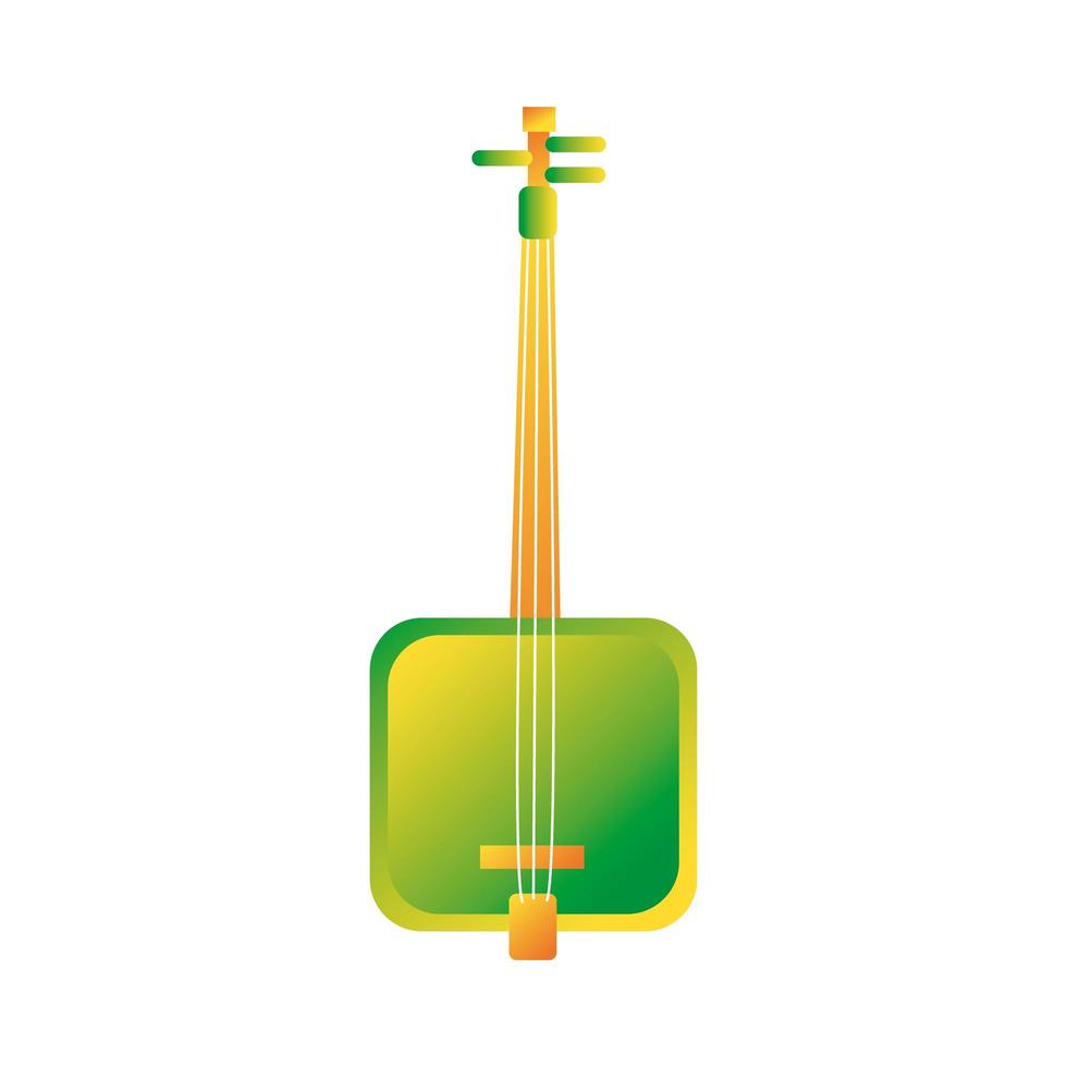 quadratische Gitarre Saiteninstrument Linie und Füllstil-Symbol vektor