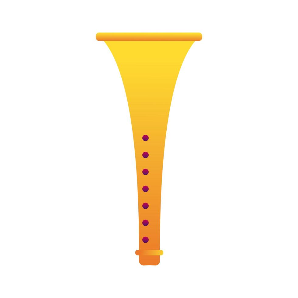 cornet air instrument musikaliska linje och fyll stil ikon vektor