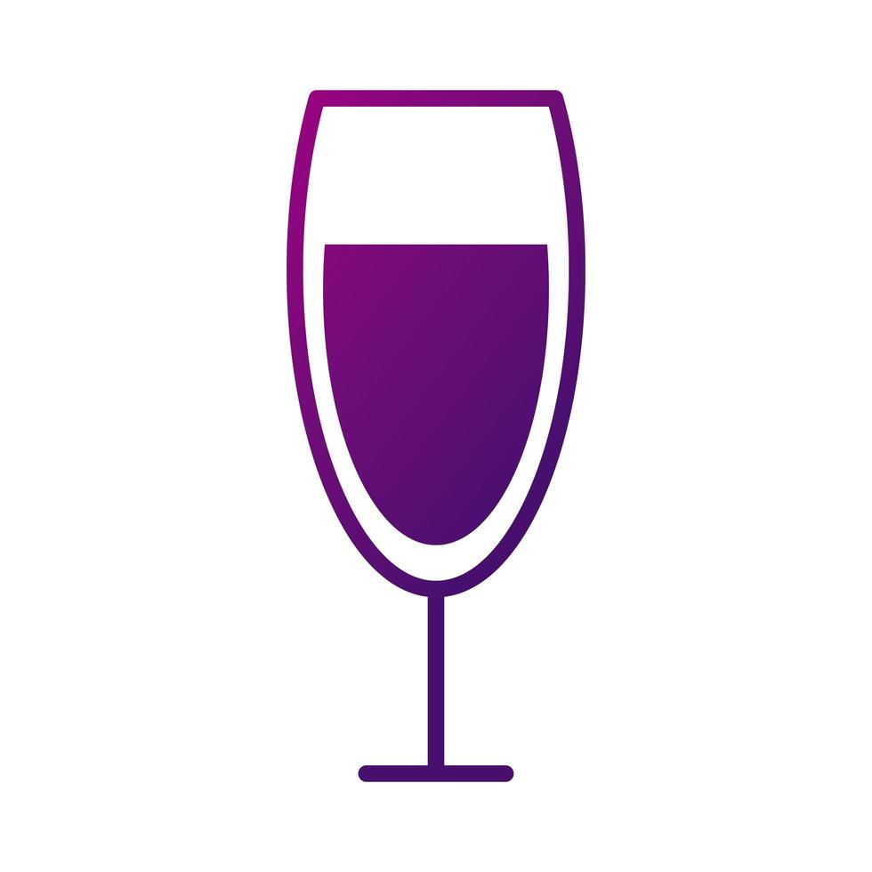 Weintasse Getränk Stil Farbverlauf Symbol vektor