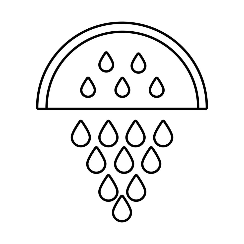 Wassermelonenfrucht mit Tropfenliniensymbol vektor