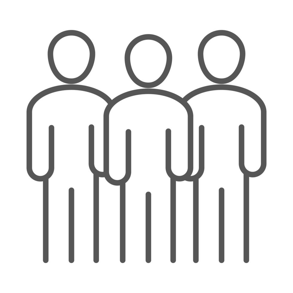 Team Gruppe Menschen Avatar Coworking Office Business Workspace Line Icon Design vektor