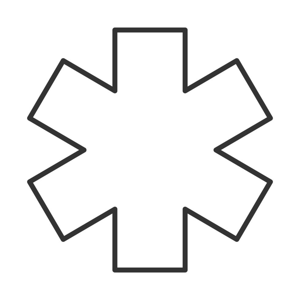medicinsk kors hälsosam symbol linjär ikon design vektor