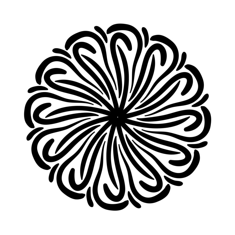 kreisförmige Mandala-Blumen-Silhouette-Stil-Ikone vektor