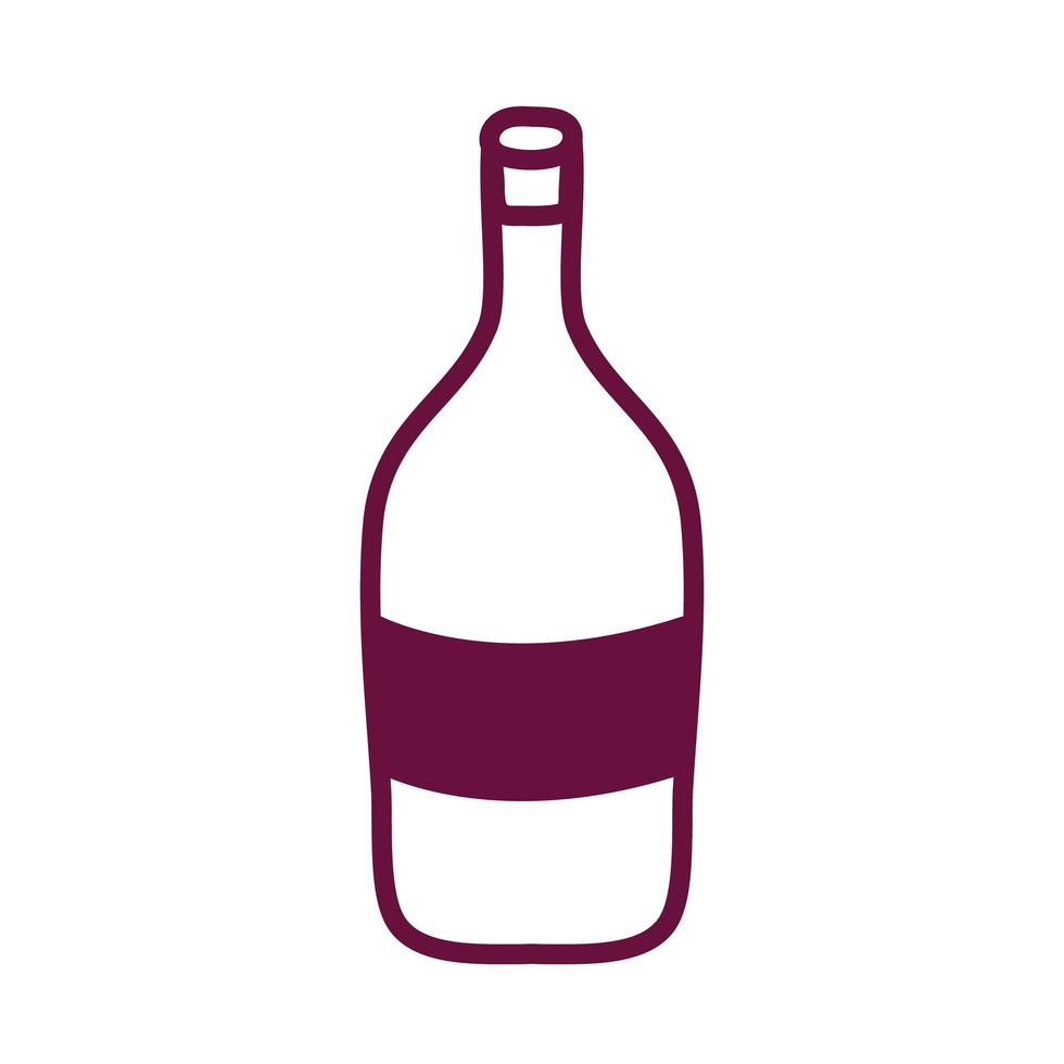 vinflaska dryck stil linje ikon vektor