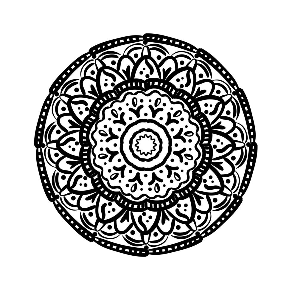 cirkulär mandala blommig siluett stilikon vektor