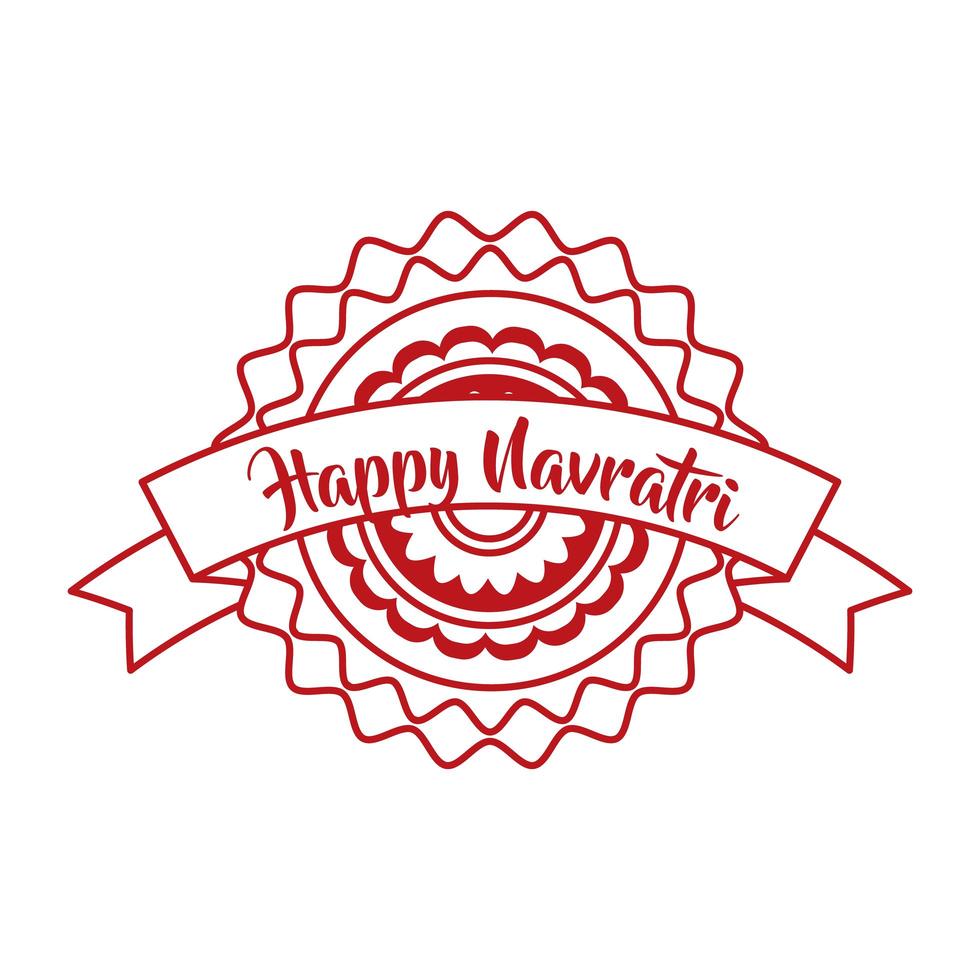 Fröhliche Navratri-Feier mit dekorativer Spitze und Bandlinienstil vektor