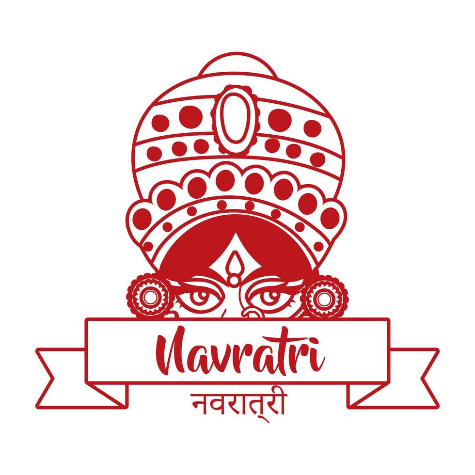 fröhliche Navratri-Feier im Stil der Göttin Amba vektor