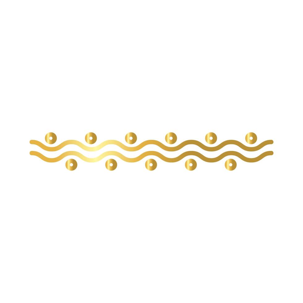 elegant ram ram med vågor dekoration gyllene gradient stil ikon vektor
