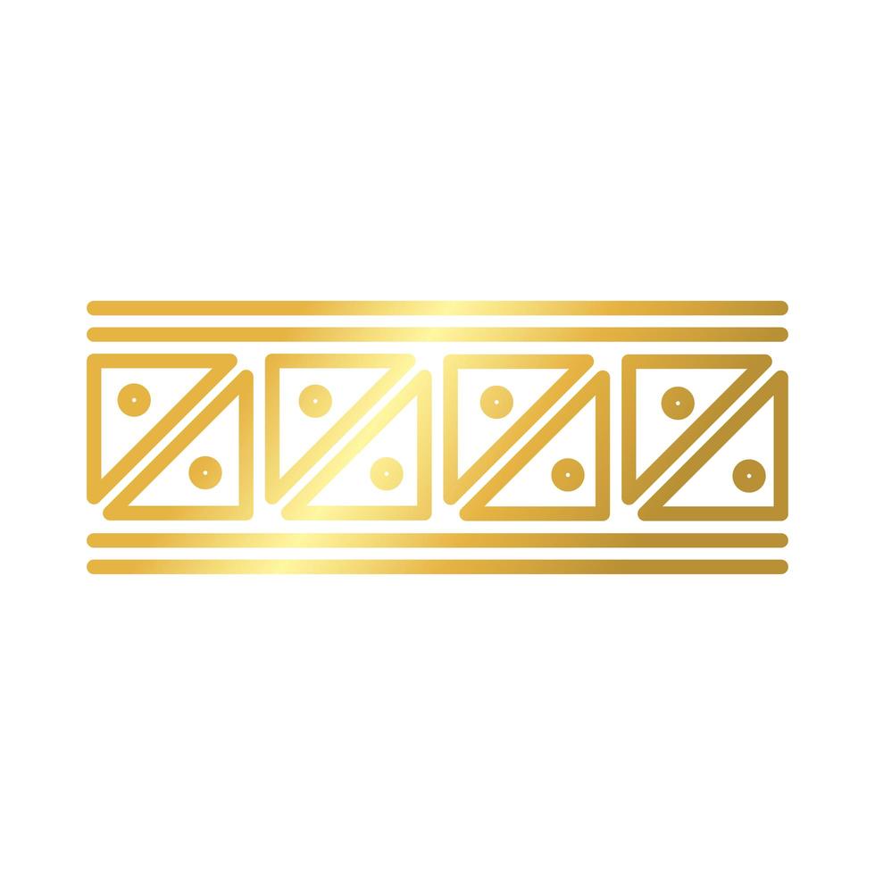 Rahmen mit geometrischen Figuren Dekoration goldenen Farbverlauf-Stil-Symbol vektor