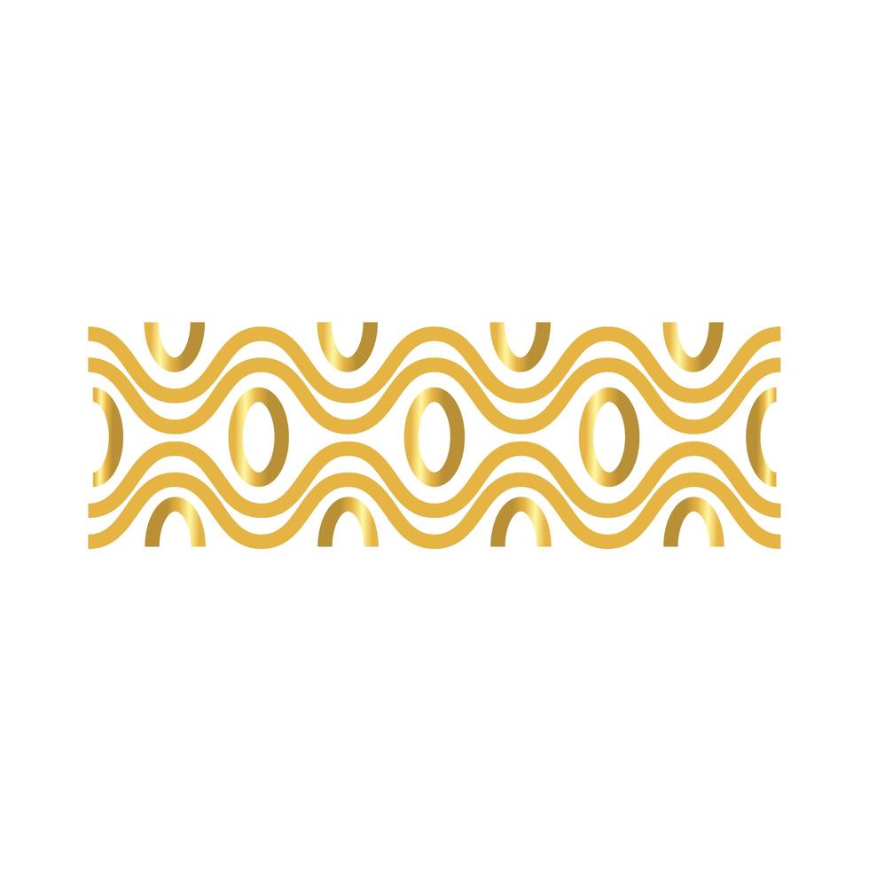 eleganter Grenzrahmen mit goldenem Farbverlaufsstilsymbol der Wellendekoration vektor