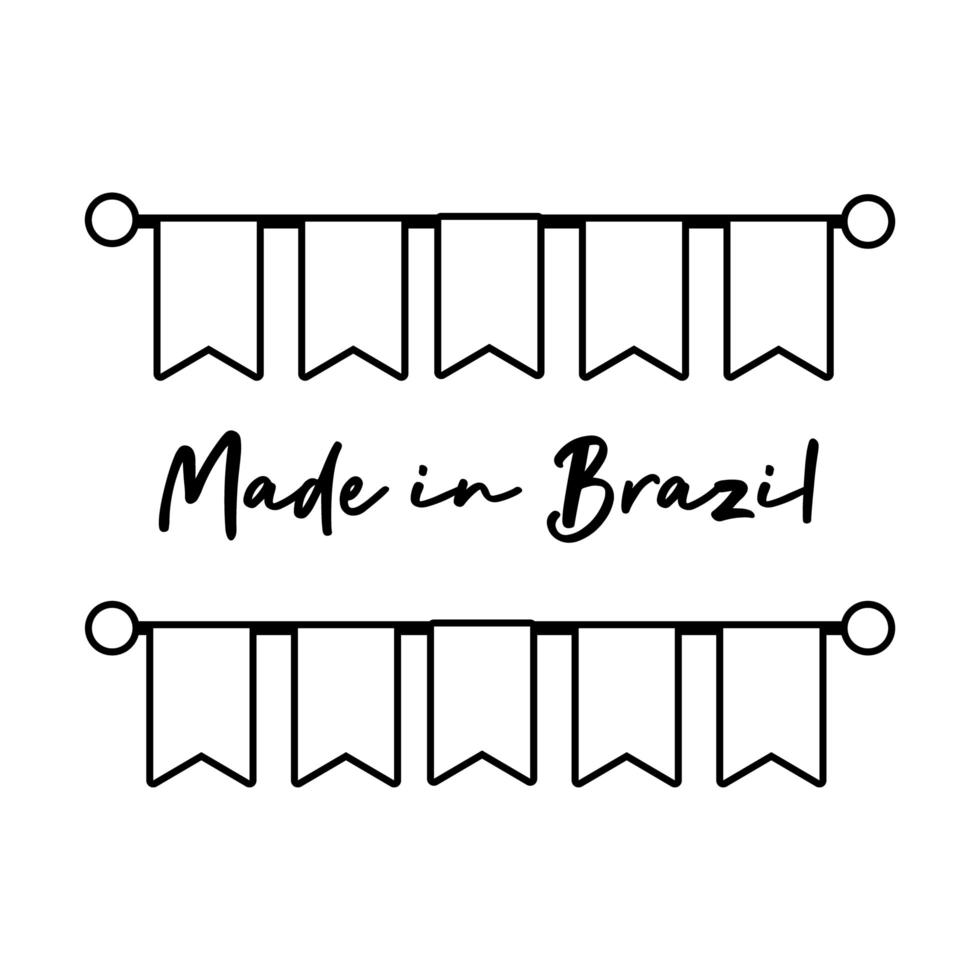 Made in Brazil Banner mit hängenden Girlanden vektor