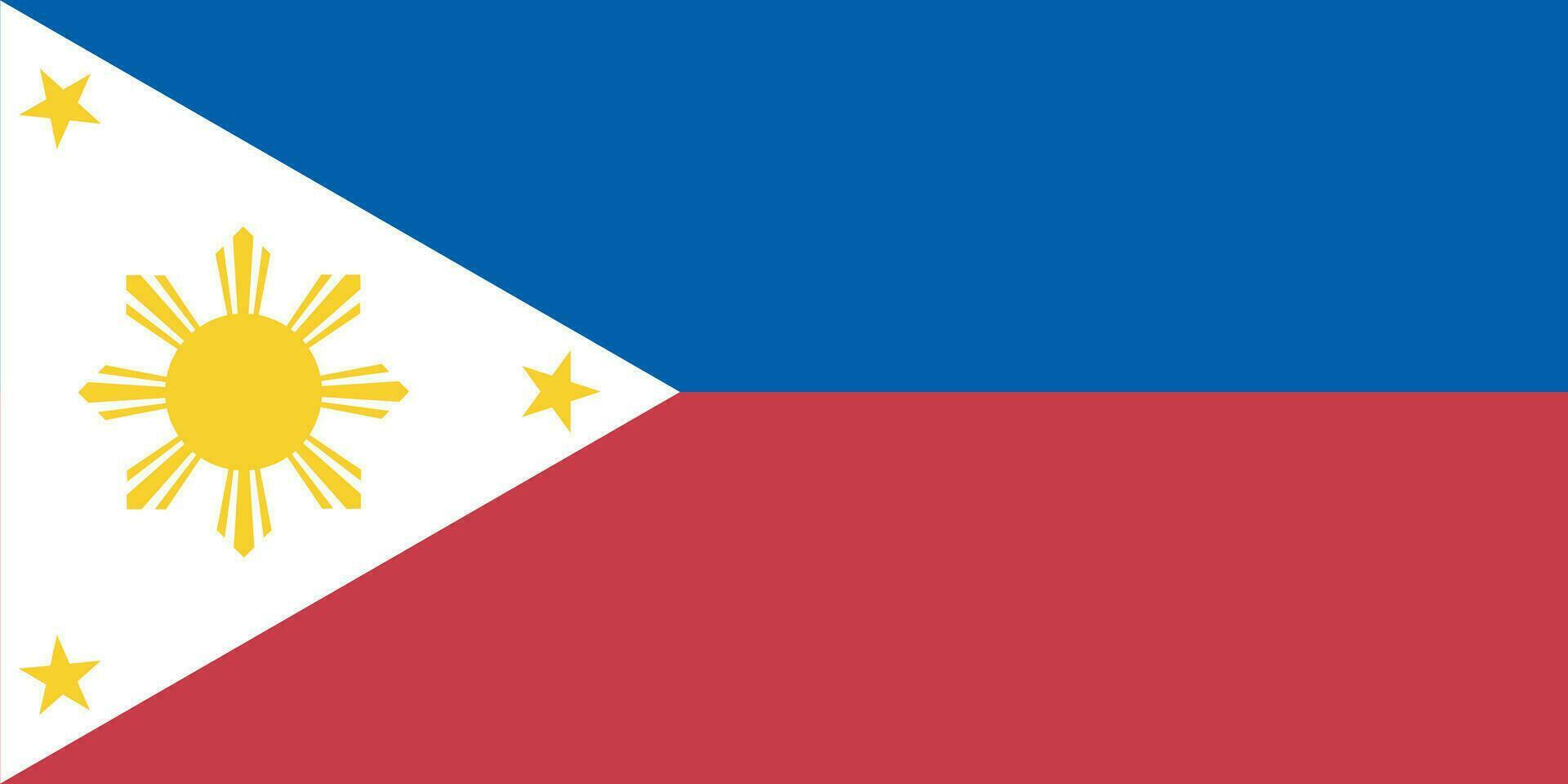 nationell filippinerna flagga, officiell färger, och proportioner. vektor illustration. eps 10 vektor.