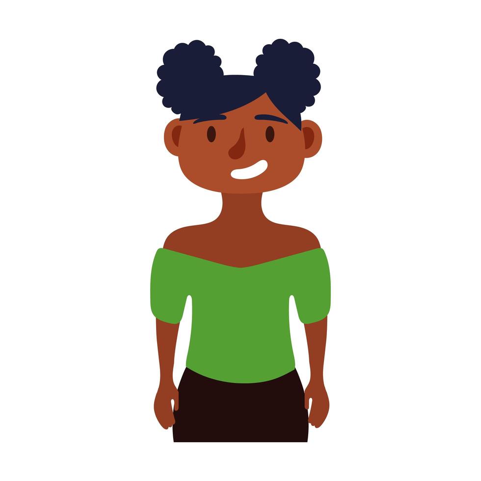 ung afro kvinna avatar karaktär ikon vektor