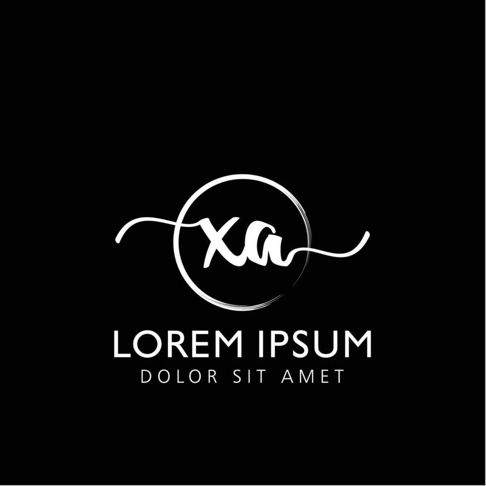 brev xa första handstil logotyp med signatur och hand dragen stil. vektor