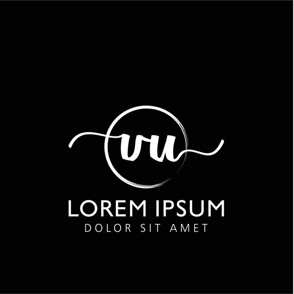 brev vu första handstil logotyp med signatur och hand dragen stil. vektor