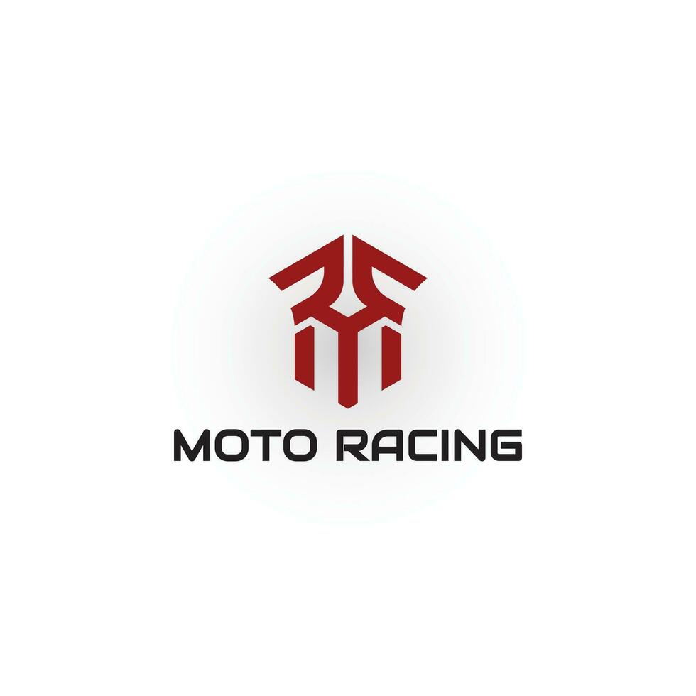 abstrakt Initiale Brief Herr oder rm Logo im rot Farbe isoliert im Weiß Hintergrund. Brief Herr Rennen Logo Design Vorlage. Motorrad Logo moto Sport oder Motor- Rennen Vektor Design