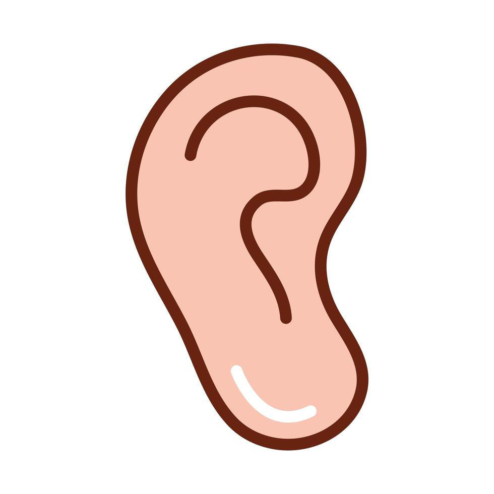 menschliche Körper Ohr Anatomie Organ Gesundheit Linie und Füllsymbol vektor