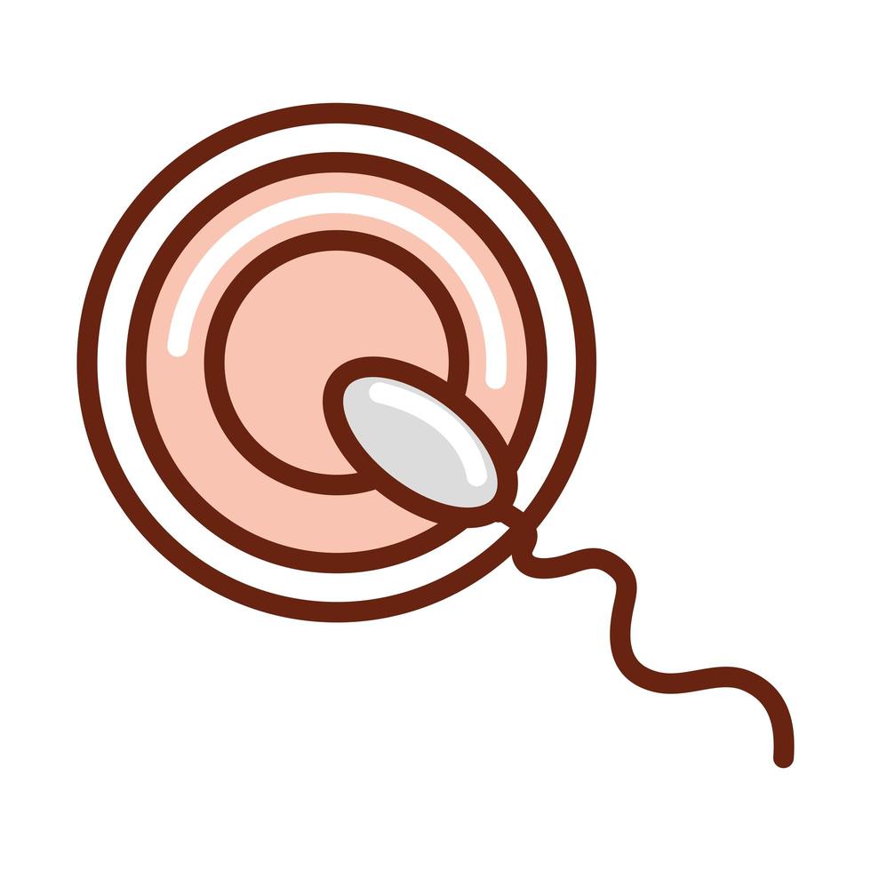 Anatomie des menschlichen Körpers Befruchtung Eizelle Spermiengesundheitslinie und Füllsymbol vektor