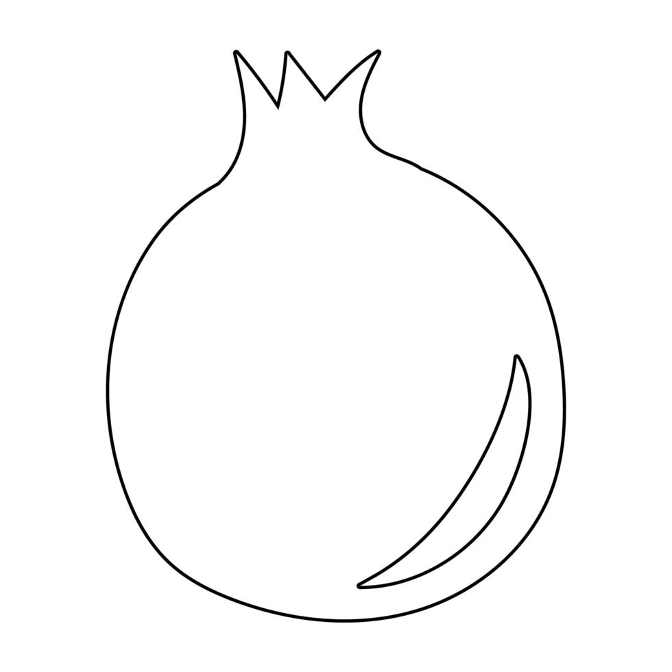 Granatapfelfrucht frische Natur Linienstil-Symbol vektor