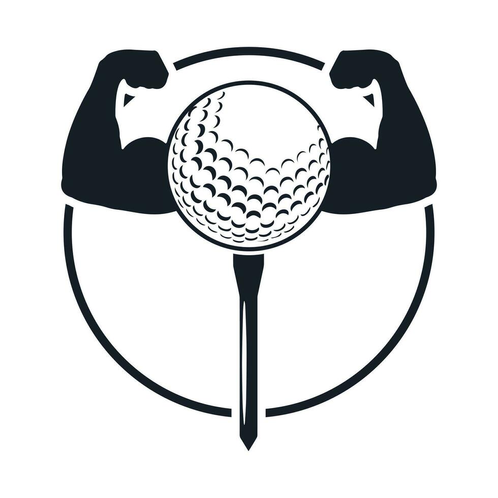 golf boll och kropp biceps vektor illustration