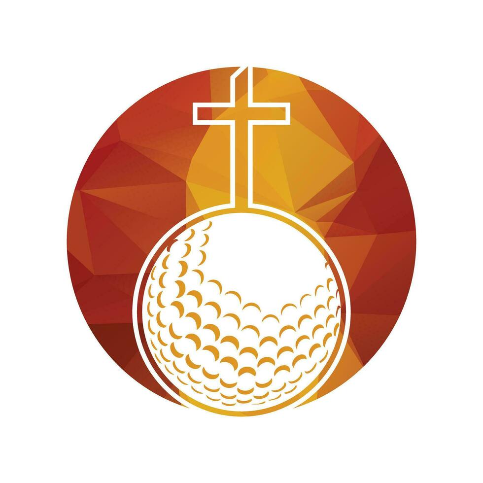 Golf Ball und Christentum Kreuz Innerhalb ein gestalten von Kreis Vektor Illustration