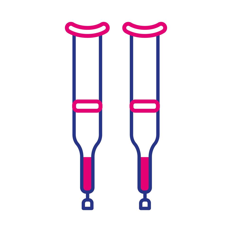 kryckor inaktiverade verktygslinje och fylla stilikon vektor