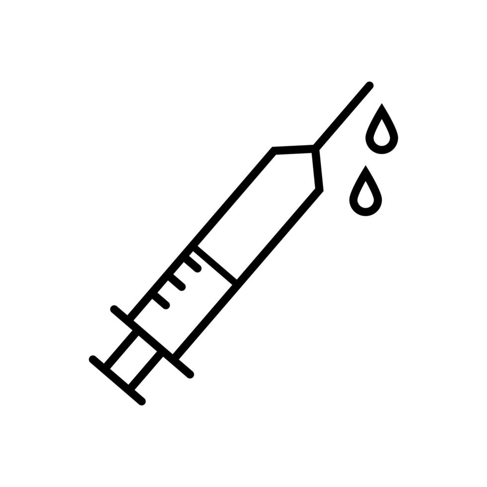 Symbol für den medizinischen Linienstil der Injektion vektor