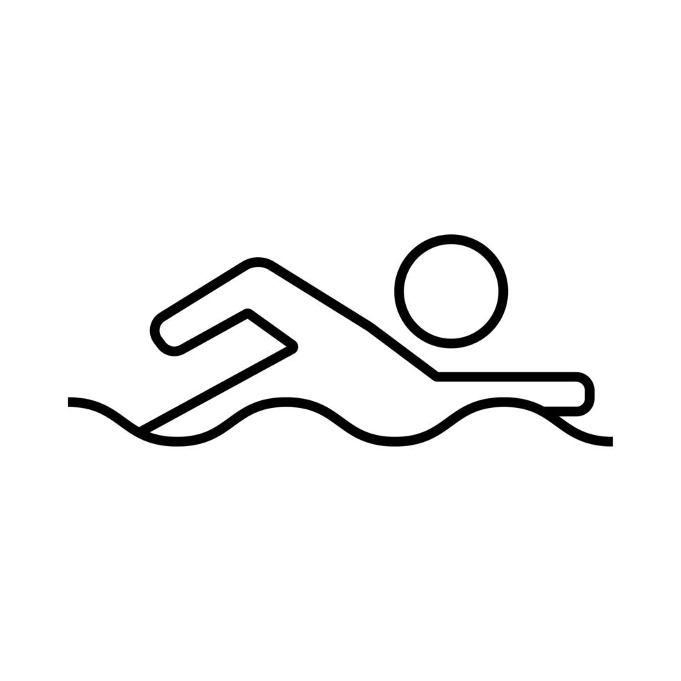 person som simmar avatar linje stilikon vektor