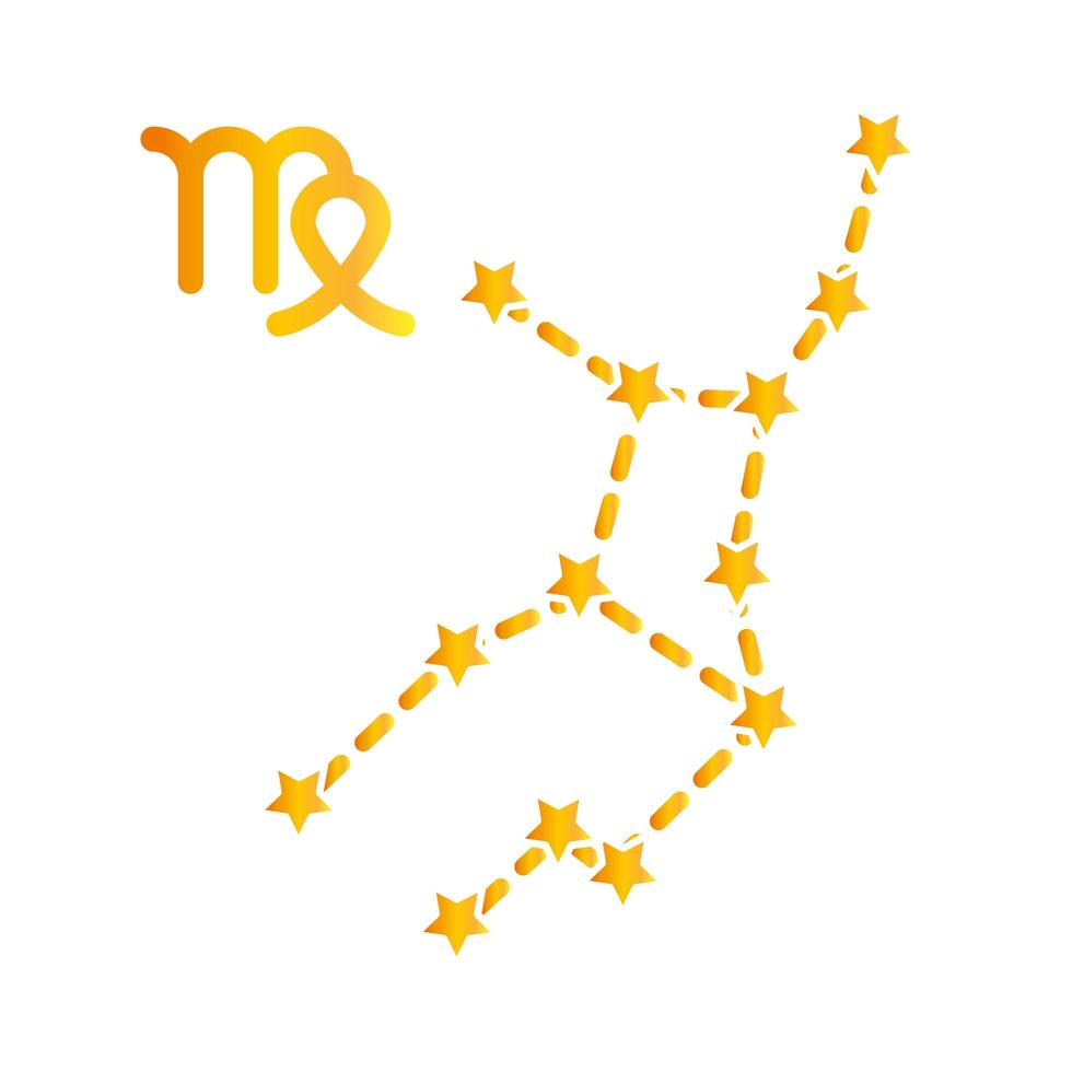 Sternzeichen Jungfrau Konstellation astrologisches Gradientensymbol vektor