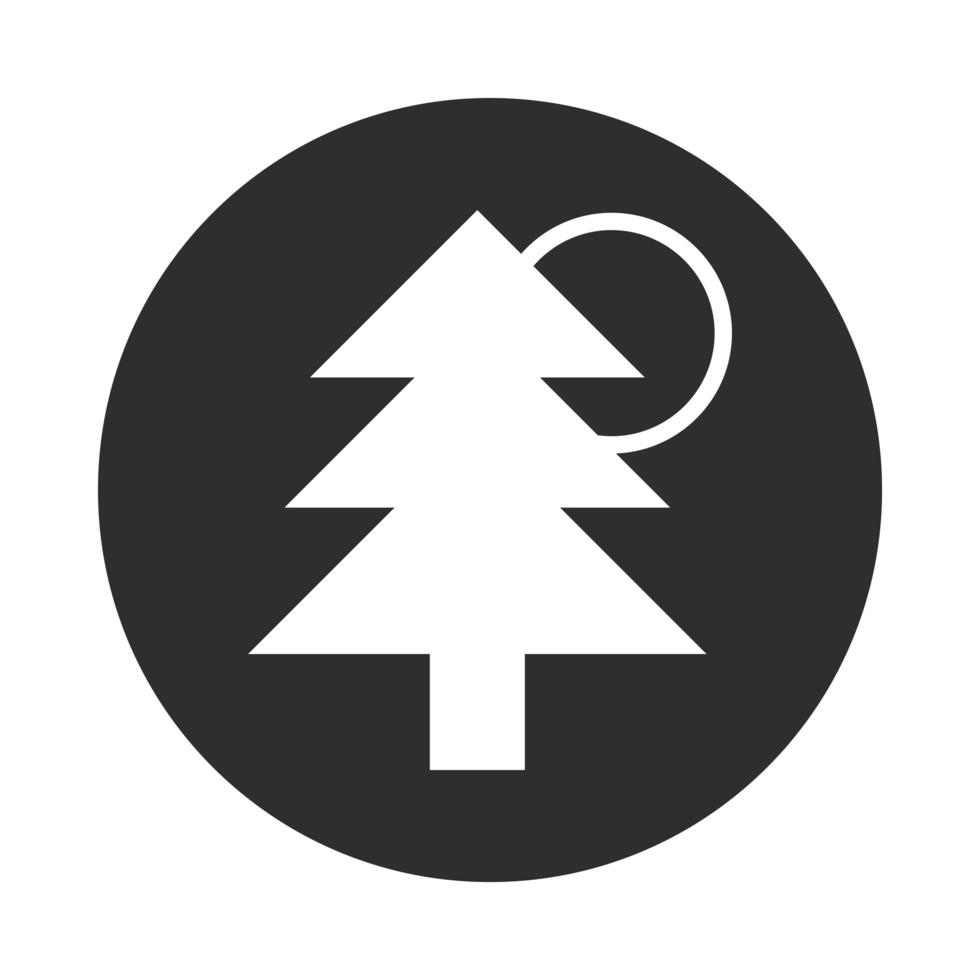 tall träd sol natur block och platt ikon vektor