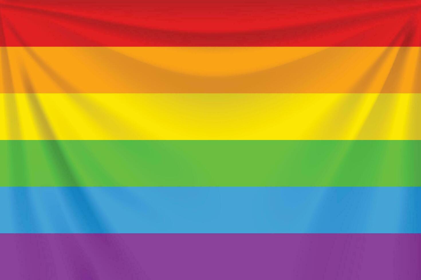 realistisch winken Regenbogen lgbt Flagge mit Falten vektor