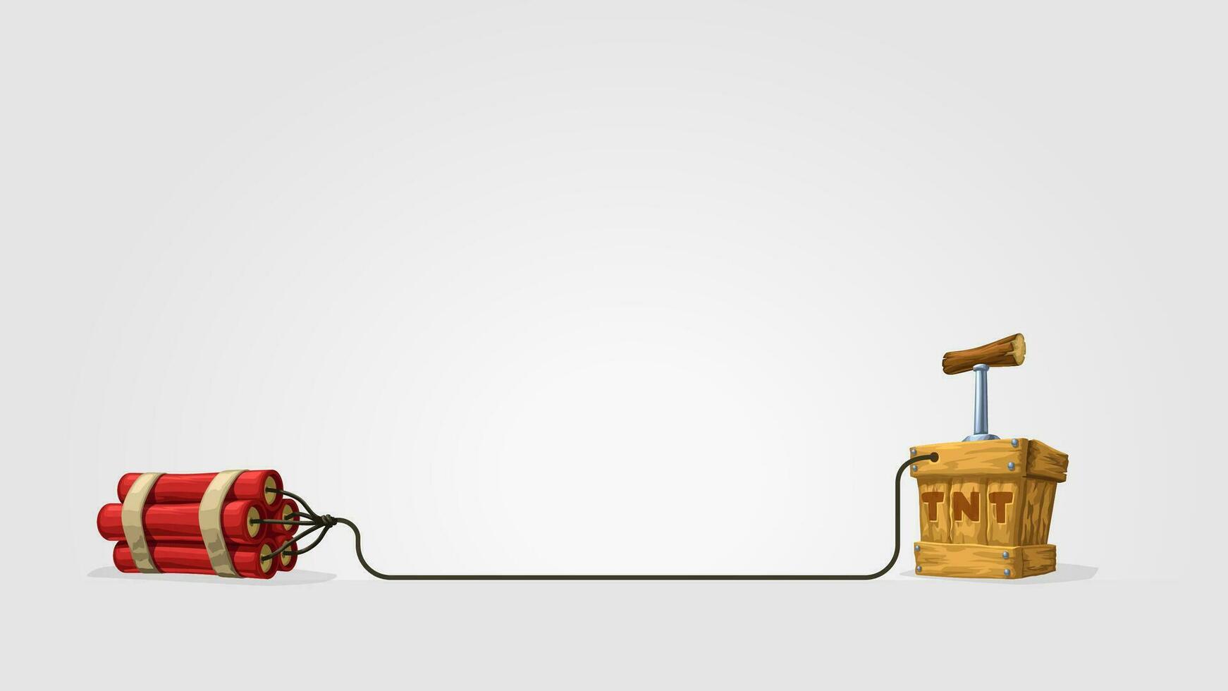 Karikatur Dynamit mit Holz Box vektor