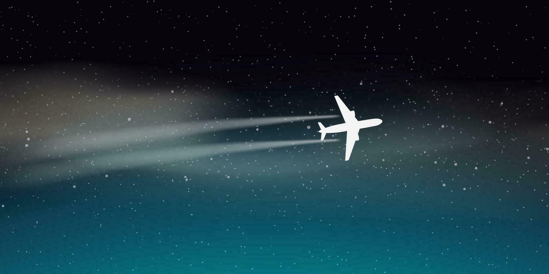 flygplan silhuett på mörk Plats vektor