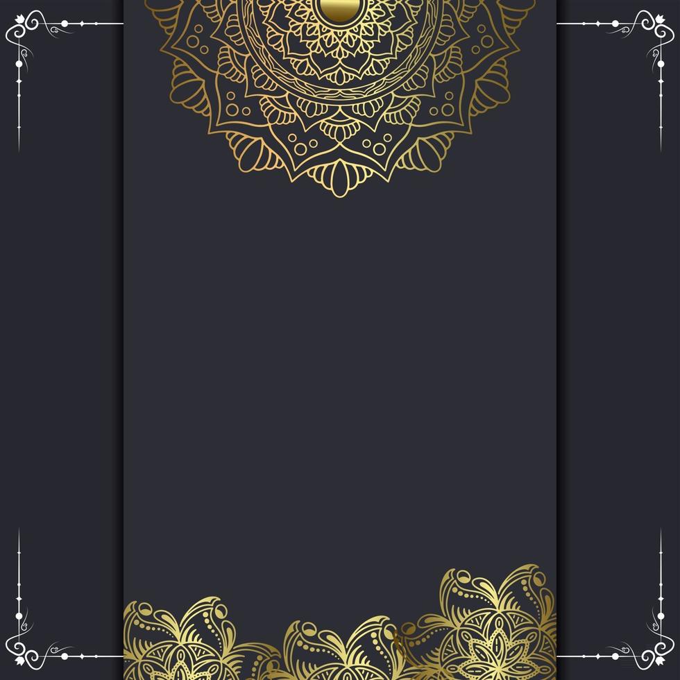 Luxus-Mandala-Musterhintergrund mit freiem Vektor der goldenen Arabeske