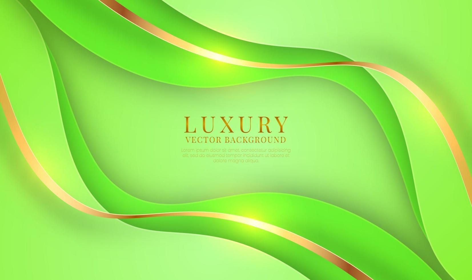 abstrakte 3D-grüne Luxus-Hintergrundüberlappungsschicht auf hellem Raum mit goldener Wellenmetallic-Dekoration. moderne Grafikdesign-Vorlagenelemente für Flyer, Karten, Cover, Broschüren oder Landing Pages vektor