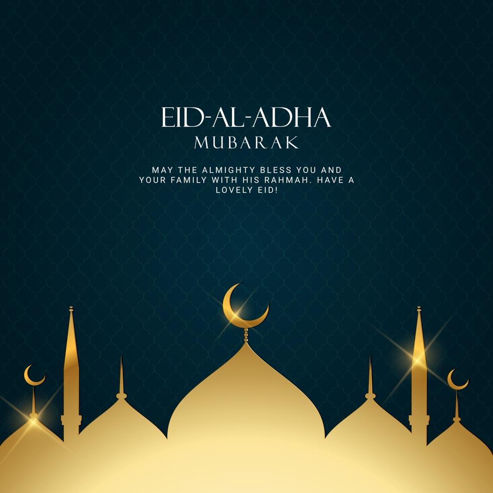 eid al adha. eid mubarak islamiskt gratulationskort, affisch vektor