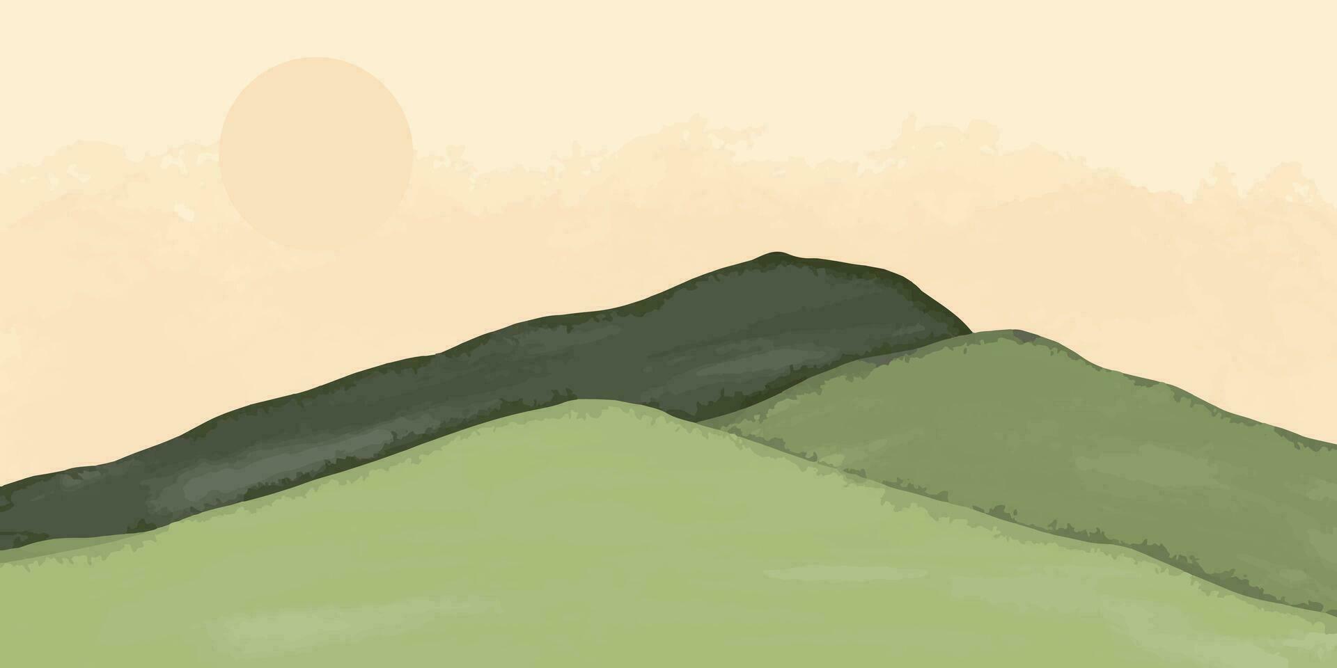 grön kullar landskap vektor illustration