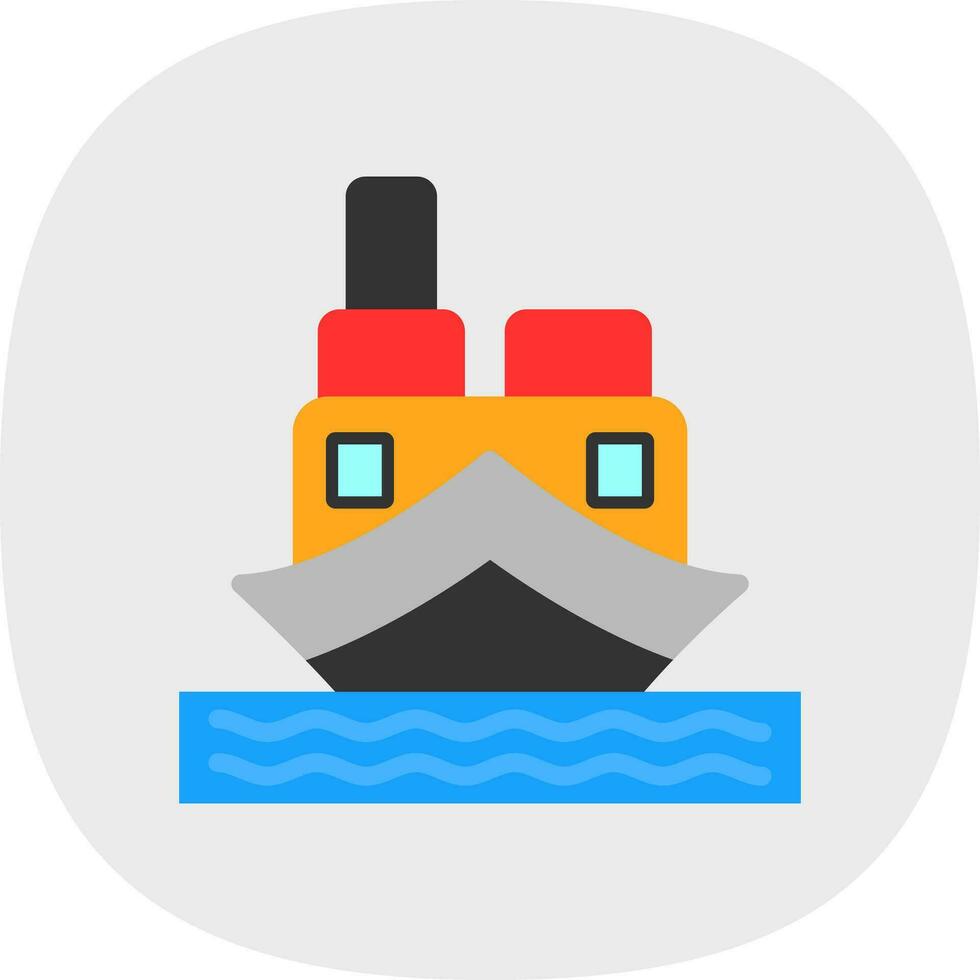 Frachtboot-Vektor-Icon-Design vektor