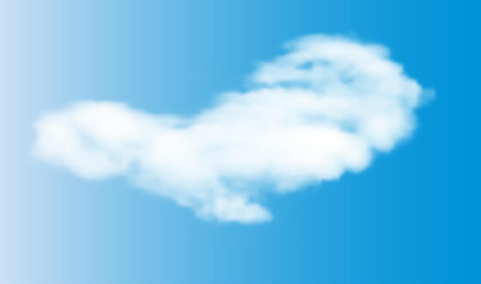 realistiska 3d vita moln på blå himmel bakgrund. vektor illustration eps10