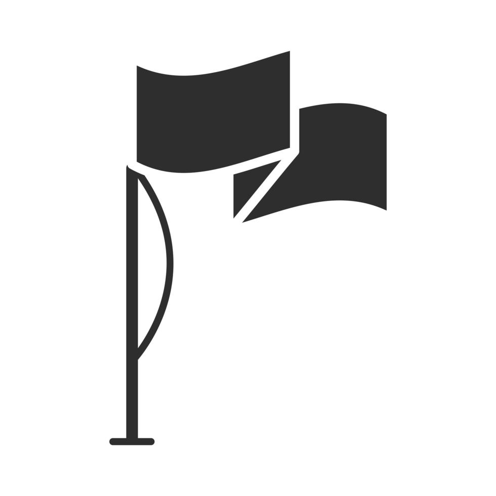 wehende Flagge Sportwettbewerb Silhouette Icon Design vektor