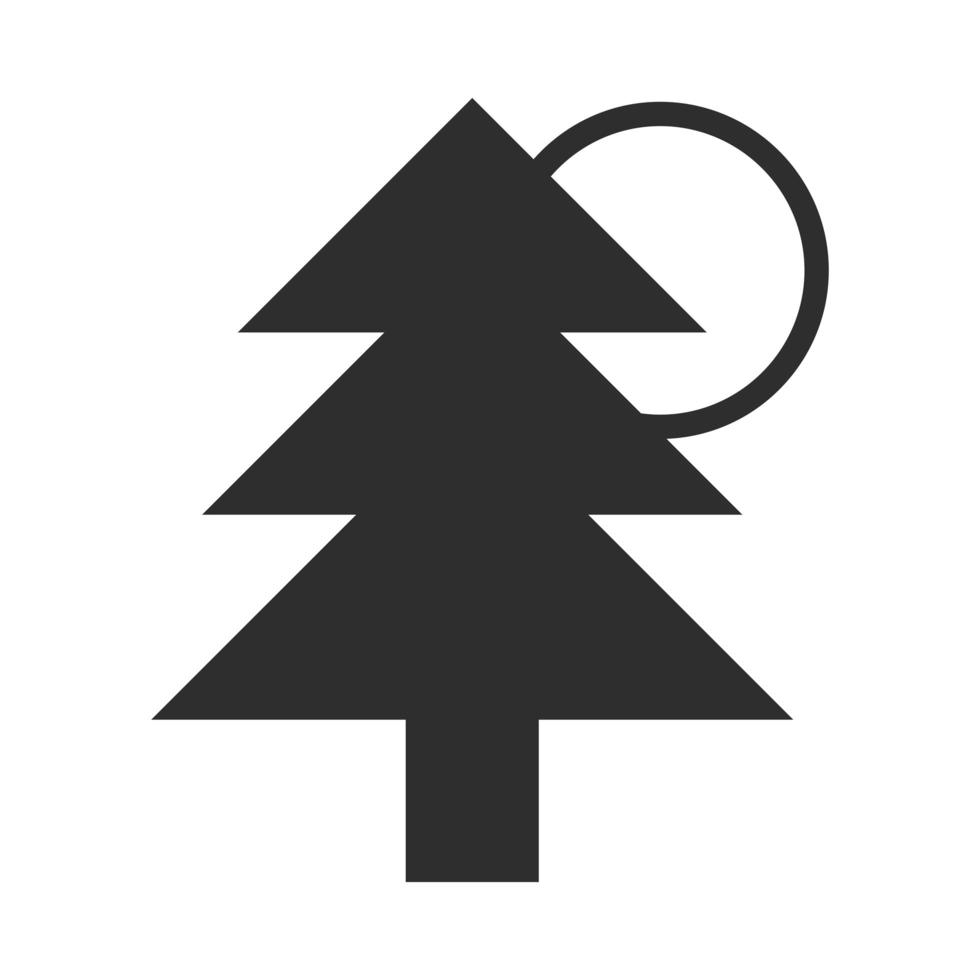 tall träd sol natur silhuett ikon design vektor