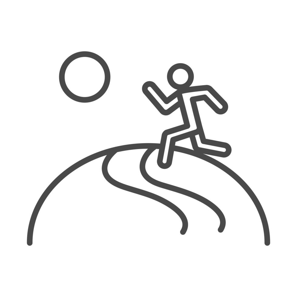 Läufer Mann Pfad im Freien Geschwindigkeit Sport Rennen Symbol Leitung Design vektor