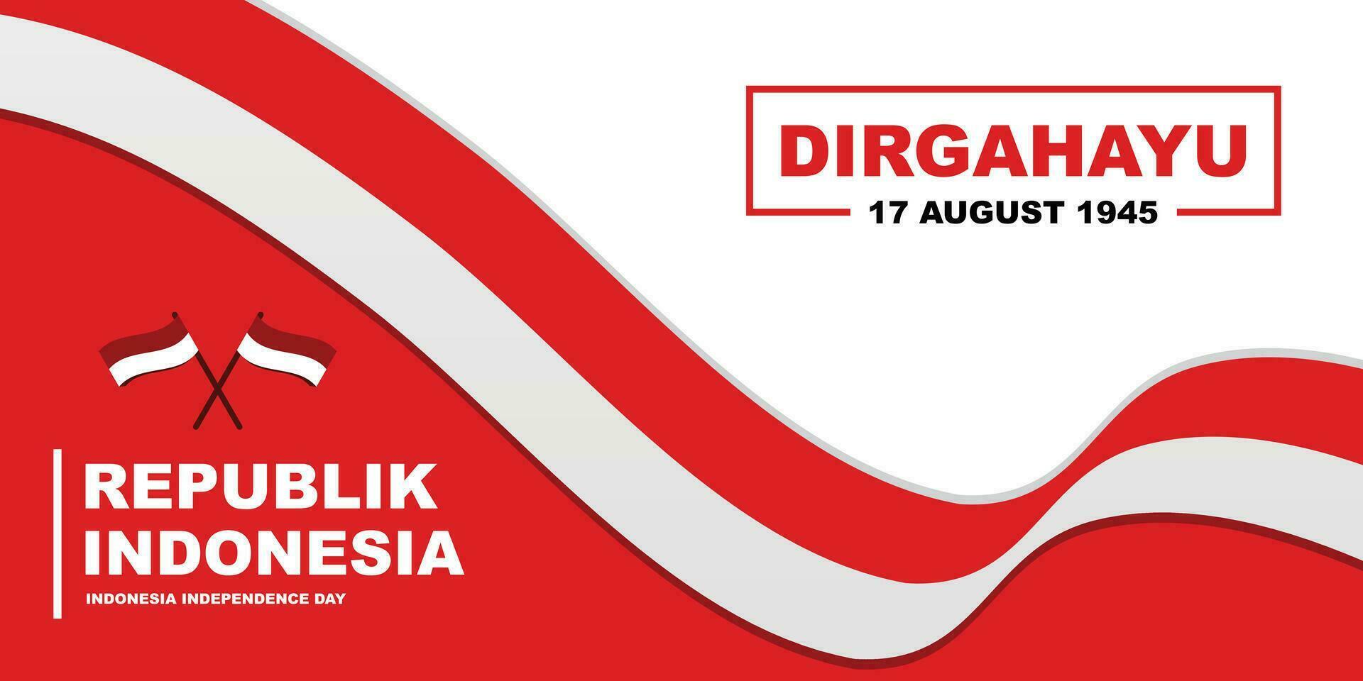 dirgahayu republik indonesien bakgrund baner med flagga vektor
