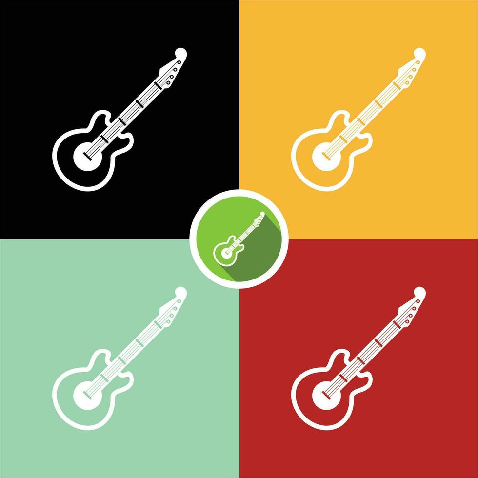 akustisch Gitarre Symbol einfarbig Vektor Illustration