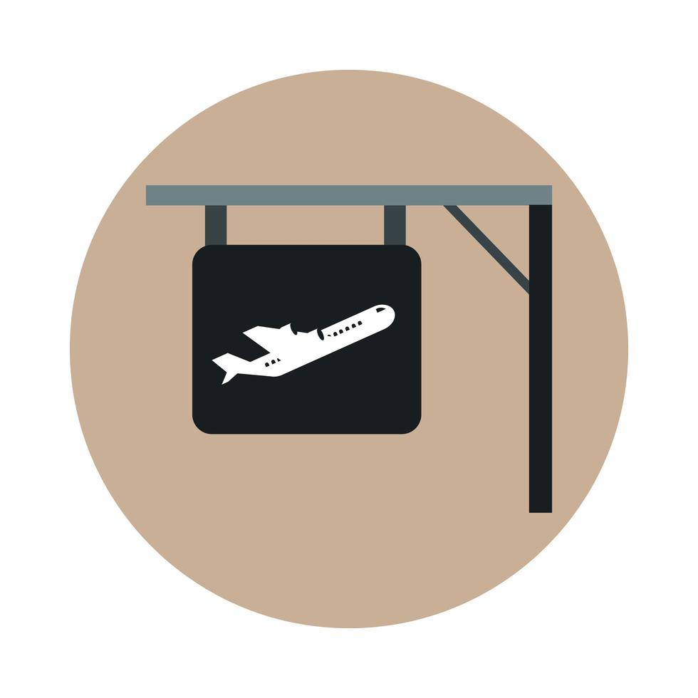 hängande styrelse flygplats resa transport terminal turism eller affärsblock och platt stil ikon vektor