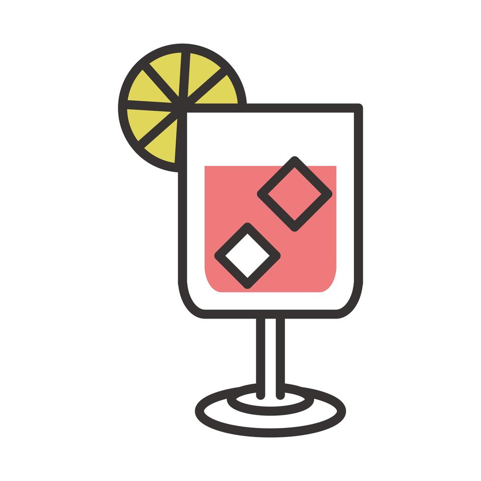 cocktail ikon dryck sprit uppfriskande alkohol festliga firande linje och fylla design vektor