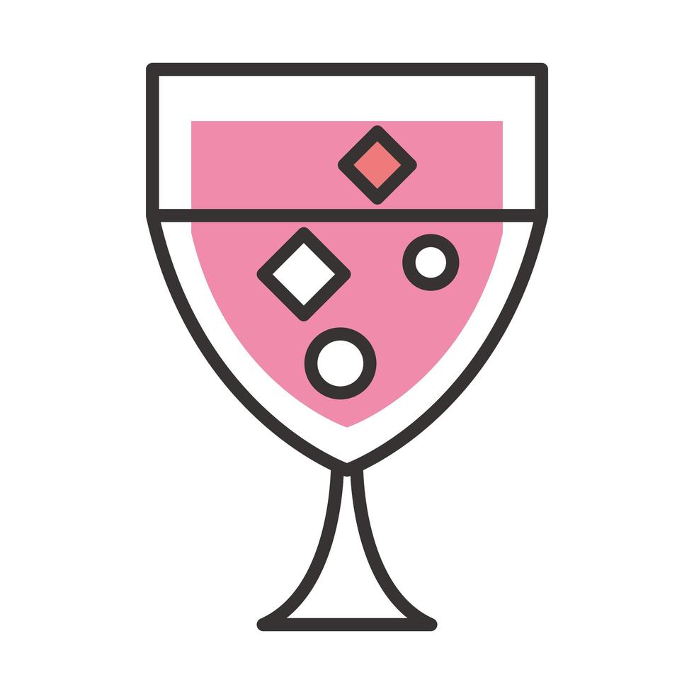 cocktail ikon dricka sprit alkohol speciella evenemang firande linje och fylla design vektor