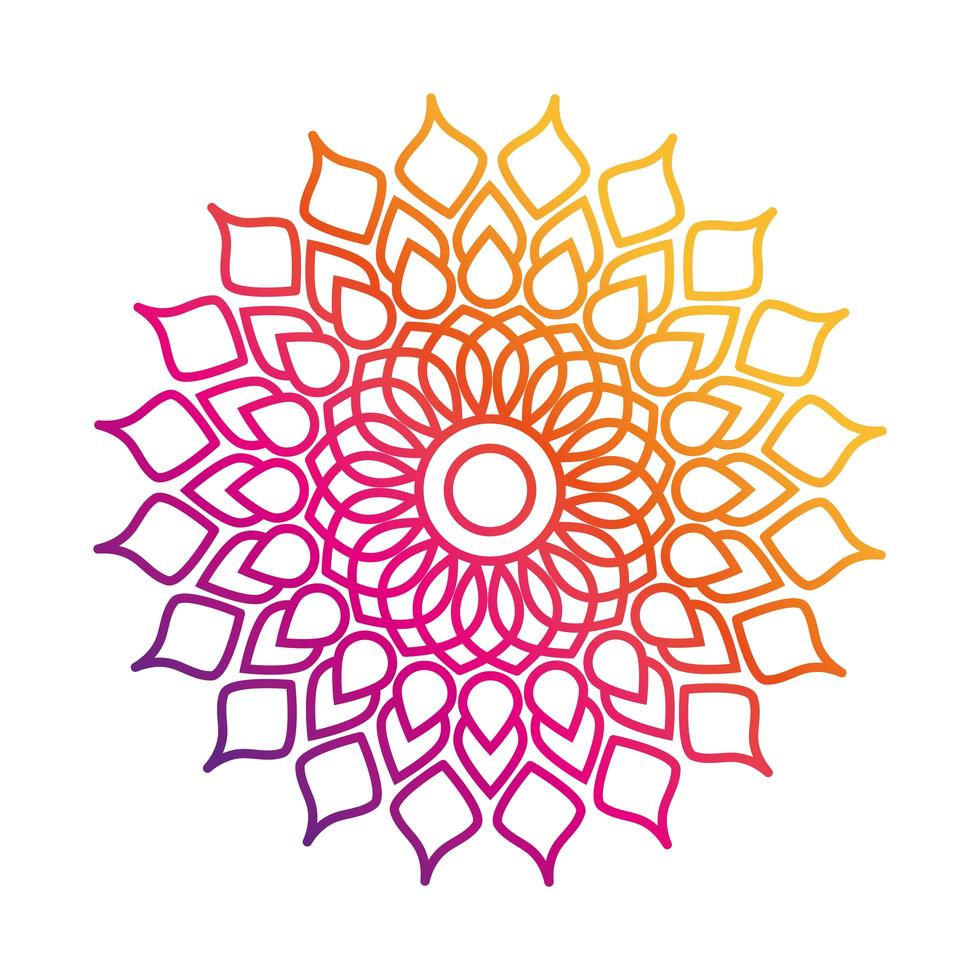 Mandala dekorative Ornament ethnische orientalische Farbverlauf-Symbol vektor