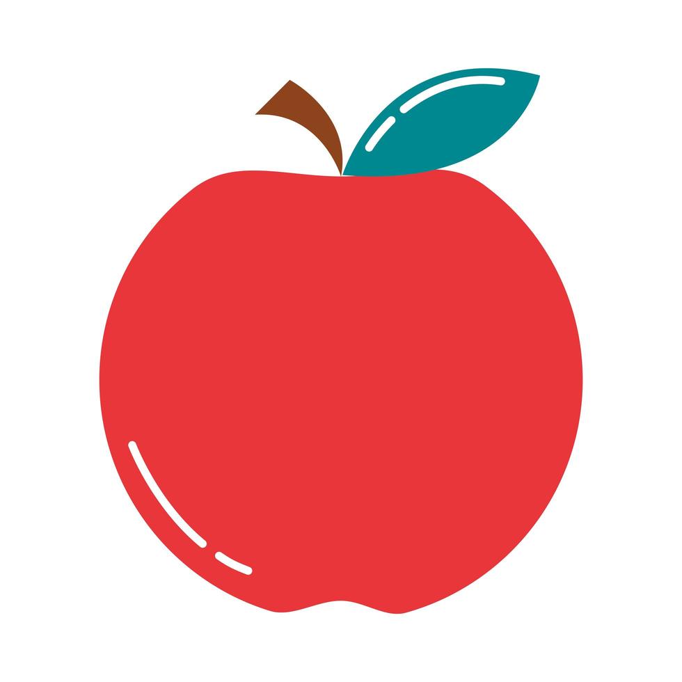 frukt äpple färsk kost diet platt stilikon vektor