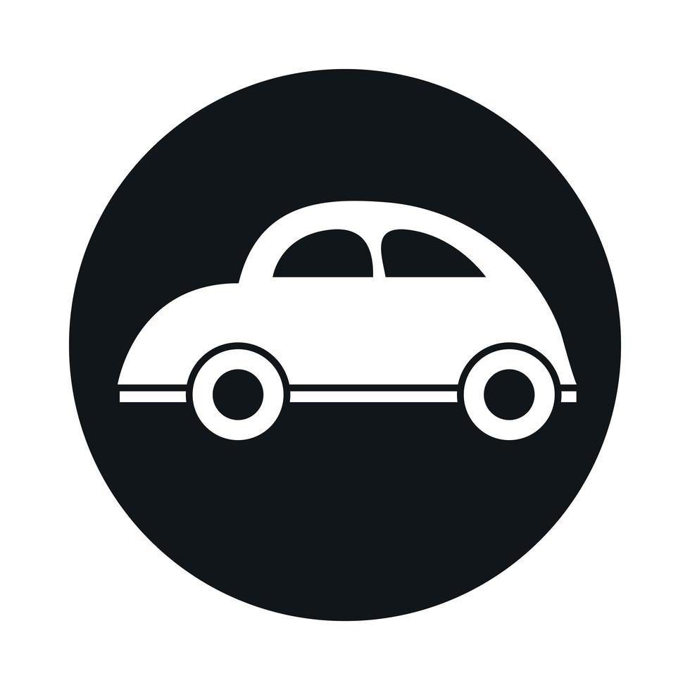 Auto bettle klassischer Modelltransportfahrzeugblock und flaches Icon-Design vektor